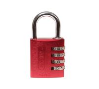 Abus Mechanical 145 Series Aluminium Combination Padlock - Red - Red
