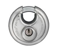 ABUS Discus padlock 26/70 - heavy duty padlock - weatherproof - with drill and pull-protected cylinder - keyed - ABUS security level 8 - silver