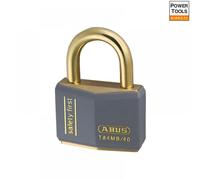 ABUS Padlock T84MB/40 Nautic - Stainless Brass - Anti-Picking Security - Lock Made of Antistatic Material and with Vinyl Coating - for Versatile Applications - 40mm Width, Grey