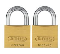 Abus Mechanical 32125 55/40Mm Brass Padlocks Twin Pack