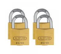 Abus Mechanical 33664 65/30Mm Brass Padlock Quad Pack