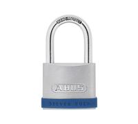ABUS Padlock Silver Rock 5 (79268) – 50 mm Solid Zinc, Silicone Frame – Blue/Silver