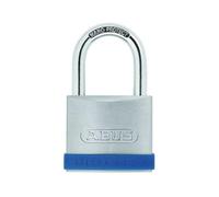 ABUS Silver Rock 5/55 Padlock Made of Solid zinc - with Silicone Protective Frame - Cellar Lock and Much More - ABUS Security Level 7 - Blue/Silver