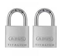 Abus Mechanical 56375 64Ti/30Mm Titalium™ Padlock Carded Twin Pack
