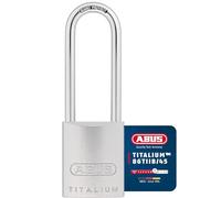 ABUS Mechanical ABU86TI45LSS ABUS Padlocks | Solid TITALIUM aluminium lock body, special steel shackle with Nano Protect, double shackle lock, for half cylinders
