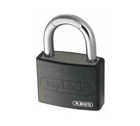 ABUS padlock T65AL/40 myLOCK - individually writable - locker lock - solid aluminium lock body - ABUS security level 5 - black