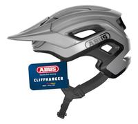 ABUS CliffHanger MTB helmet - bike helmet for demanding trails - with large ventilation openings & TriVider strap system - for men and women - silver, size M