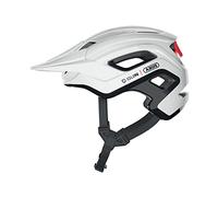 ABUS MTB helmet Cliffhanger QUIN - smart bike helmet for steep trails - with fall detection and SOS alarm system - for men and women - white/red shiny, size L
