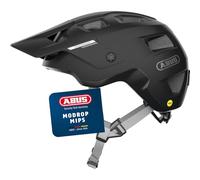 ABUS MTB Helmet MoDrop MIPS - Rugged Bicycle Helmet with Impact Protection for Mountain Bikers - Individual Fit - Unisex - Black, M