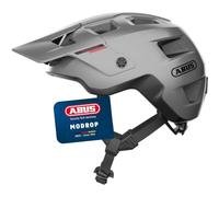 ABUS MTB Helmet MoDrop, Silver, Size S | In-Mold Construction, Adjustment System, Goggle Mount, Ponytail Opening