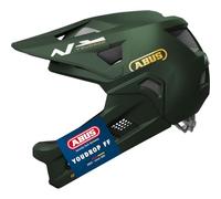 ABUS MTB helmet YouDrop FF - full-face helmet for kids and teens - for entry-level mountain biking - with removable chin guard - green, size S