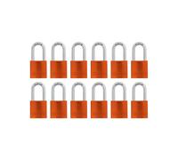 ABUS Orange 72/40HB40 Lockout Tagout Padlock w/ 1.5" Shackle, 12 Pack, Keyed Alike, 12 Padlocks with 24 Keys