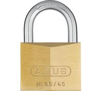 ABUS Padlock 65/45 Brass - Hardened Steel Shackle, Security Level 5 | Solid brass lock body with Nano Protect coating - precision pin cylinder - for cellar doors, lockers & gates
