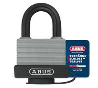 ABUS padlock 70AL/45 made of solid aluminium - weatherproof - with protective cap and plastic coating - ABUS security level 5 - silver
