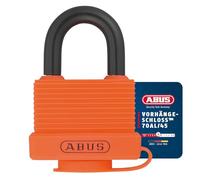 ABUS padlock 70AL/45 made of solid aluminium - weatherproof - with protective cap and plastic coating - ABUS security level 5 - orange