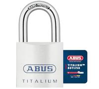 ABUS Padlock 80TI/50 Titalium - Special Aluminium, Hardened Steel Shackle | 6-pin precision cylinder, security level 8, double shackle lock, 50 mm wide - incl. 2 keys, weight 260 g