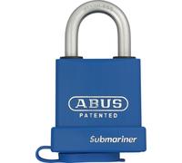 ABUS Padlock 83WPIB/53 - Weatherproof, Stainless Steel Shackle, Level 8 | Brass body, plastic-coated shackle, double locking, 57 mm wide - for garages, containers, boats & marine areas