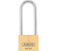 ABUS Padlock 85/50HB80 - Brass, High Shackle, Security Level 7 | Solid brass body, hardened steel shackle with Nano Protect coating - dimensions: 50 x 129 x 18 mm, shackle Ø 8 mm