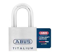 ABUS TITALIUM™ Padlock 96TI/50 with Light Lock Body made of Solid Aluminium - Reversible key locking mechanism - 70872 - ABUS Security Level 8 - Silver
