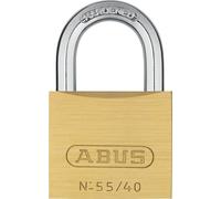 ABUS Padlock Brass 55/40 - Robust, Weatherproof Lock with Automatic Locking and Hardened Steel Shackle - Ideal for Loop Cables, Doors, Gates, cabinets, Gym, School and More -keyed - 40 mm Wide
