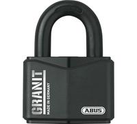 ABUS Padlock Granit 37/70 - Security Level 10, Black, 70mm Shackle | Hardened steel body & shackle, granite-coated for corrosion protection - secures warehouses, containers & lorries, incl. 2