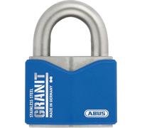 ABUS Granit padlock 37ST/55 made of stainless steel - for outdoor use - with ABUS-Plus disc cylinder - ABUS security level 10 - blue/silver