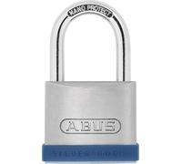 ABUS Silver Rock 5/45 Padlock Made of Solid zinc - with Silicone Protective Frame - Cellar Lock and Much More - ABUS Security Level 6 - Blue/Silver