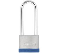 ABUS Padlock Silver Rock 5/50HB80 with high Shackle - Made of Solid zinc and with Silicone Protective Frame - Cellar Lock and Much More - ABUS Security Level 7 - Blue/Silver