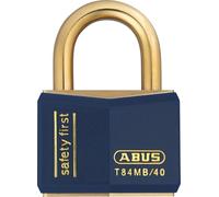 ABUS Padlock T84MB/40 Nautic - Stainless Brass - Anti-Picking Security - Lock Made of Antistatic Material and with Vinyl Coating - for Versatile Applications Outdoor - 40mm Width, Blue