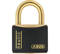 ABUS Padlock T84MB/40 Nautic, Stainless Brass, Anti-Picking Security, Vinyl-Coated & Antistatic, Weatherproof Outdoor Lock - 40 mm, Black