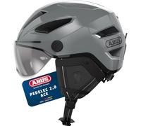 ABUS Pedelec 2.0 ACE City Helmet E-Bike Helmet with Tail Light and Visor for City Traffic - for Women and Men