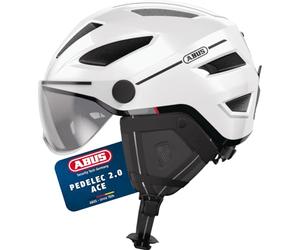 ABUS Pedelec 2.0 ACE City Helmet E-Bike Helmet with Tail Light and Visor for City Traffic - for Women and Men