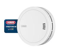 ABUS Prefira 10 smoke detector - Q-label certified smoke detector with 10-year battery, large test button, false alarm protection with insect screen and pollution compensation