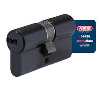 ABUS Profile Cylinder D6XBL 30/30 with Code Card and 5 Keys - 96801 - Black | Emergency and danger function, mushroom head counterpins against picking - suitable for house and apartment entrance doors