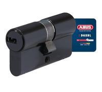 ABUS Profile Cylinder D6XBL 30/40 with Code Card and 5 Keys - 96804 - Black | Emergency and danger function, mushroom head counterpins against picking, for house and apartment doors, colour: black