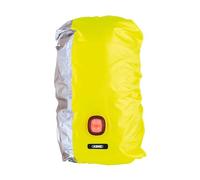 ABUS rain cover for backpacks - Lumino X-Urban Cover with integrated USB rear light - waterproof and amp; visible backpack cover - yellow/silver