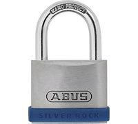 ABUS Silver Rock 5/40 Padlock Made of Solid Zinc - with Silicone Protective Frame - Cellar Lock and Much More - ABUS Security Level 5 - Blue/Silver