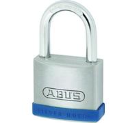 ABUS Silver Rock 5/50 Padlock Made of Solid Zinc with Silicone Protective Frame - Basement Lock and More - ABUS Security Level 7 - Blue/Silver