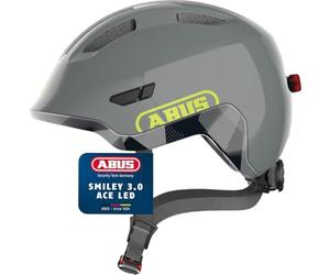 ABUS Smiley 3.0 ACE LED children's helmet - bike helmet with light - deep fit & space for a pigtail - for girls and boys