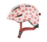 ABUS Smiley 3.0 LED Kids Helmet, Pink Strawberry Pattern, S