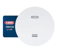 ABUS Flat smoke detector RWM160 for home - with 10-year battery - Q-label and DIN EN 14604 tested - reduced flashing at night - 85 dB alarm - white