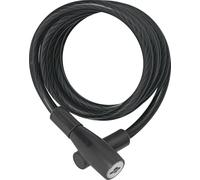 ABUS Spiral Cable Lock 3506K, 180 cm, Black | Bike lock with 6 mm super-flexible spiral cable, plastic coating for paint protection, key lock