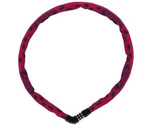 ABUS Steel-O-Chain 4804C SYMBOLS Chain Lock, 75 cm, Pink | Bike lock with combination lock, 4 mm square chain, special steel, textile sleeve paint protection