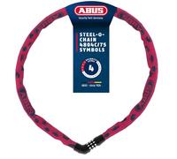 ABUS Steel-O-Chain 4804C Symbols chain lock - Combination lock for children's bikes - ABUS security level 3 - 75 cm - Pink