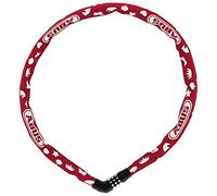 ABUS Steel-O-Chain 4804C Symbols chain lock - Combination lock for children's bikes - ABUS security level 3 - 75 cm - Red