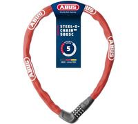 ABUS Steel-O-Chain 5805C Chain Lock, 75 cm, Red | Bike lock with number code, 5 mm square chain, durable 2-component number rollers, special steel