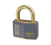 ABUS Padlock T84MB/40 Nautic - Stainless Brass - Anti-Picking Security - Lock Made of Antistatic Material and with Vinyl Coating - for Versatile Applications - 40mm Width, Grey