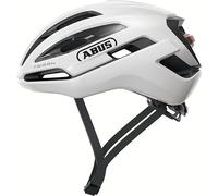 ABUS Taipan LED gravel helmet - bike helmet with light for gravel biking - lightweight, versatile and well ventilated - with glasses holder - for teenagers, women and men - size S, white