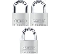ABUS Titalium 54TI/40 Padlock - Set of 3, keyed Alike - Basement Lock with Lock Body Made of Special Aluminium - Hardened Steel Shackle - ABUS Security Level 4