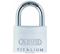 ABUS Titalium 64TI/40 Padlock - Set of 4 Keyed Alike - Cellar Lock with Special Aluminium Lock Body - Hardened Steel Shackle - ABUS Security Level 5